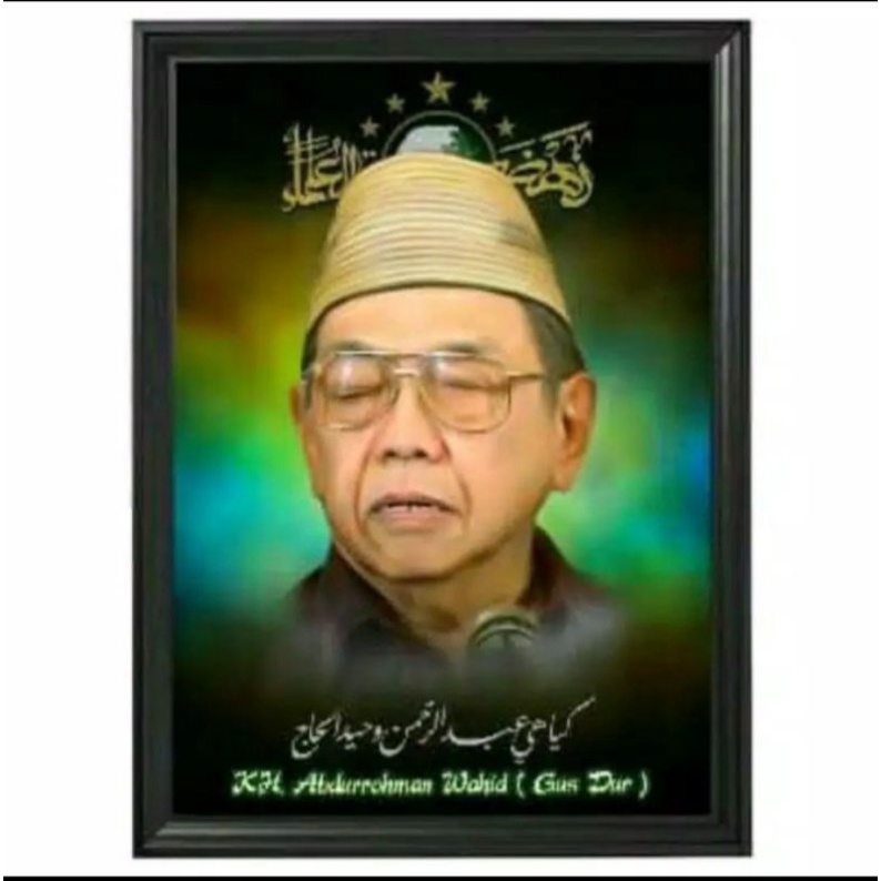 Poster murah gambar Gus Dur plus bingkai uk 55x35