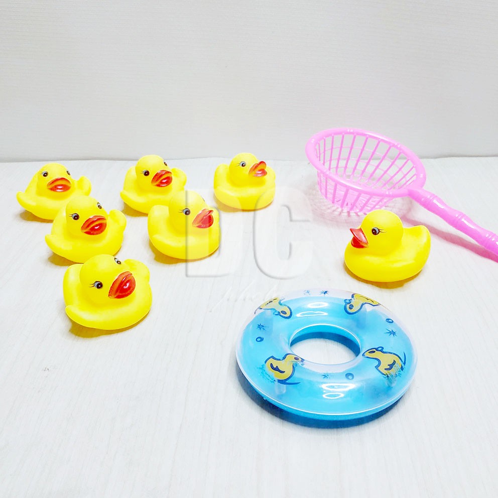 Baby Love Toy Mainan Mandi Encit Bebek Cit Karet Berdecit Jaring Pelampung