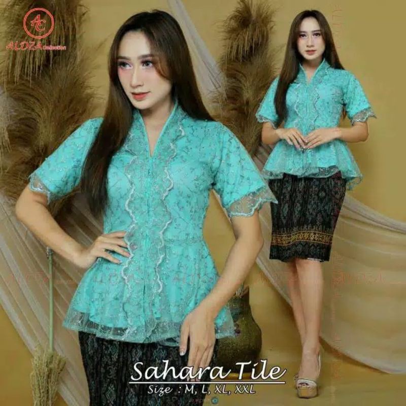 NEW REAL PICT SETELAN KEBAYA TULLE SAHARA/KEBAYA KARTINI/KEBAYA FLOY PENDEK