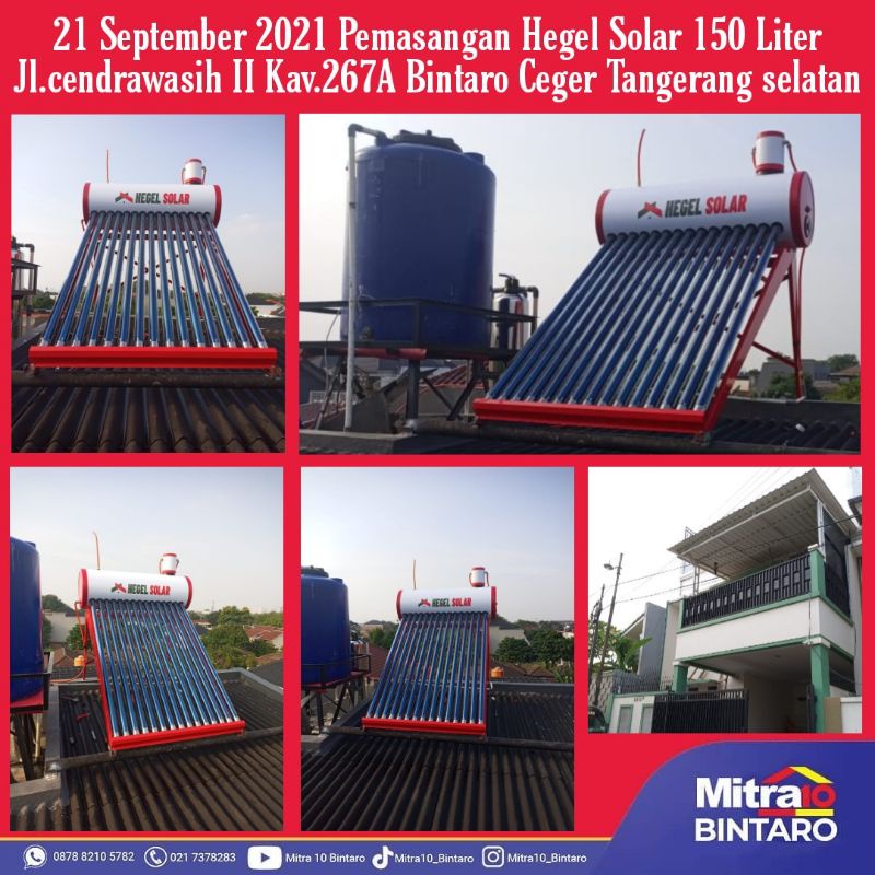 Water Heater Matahari Hegel Solar 150 Liter Direct System