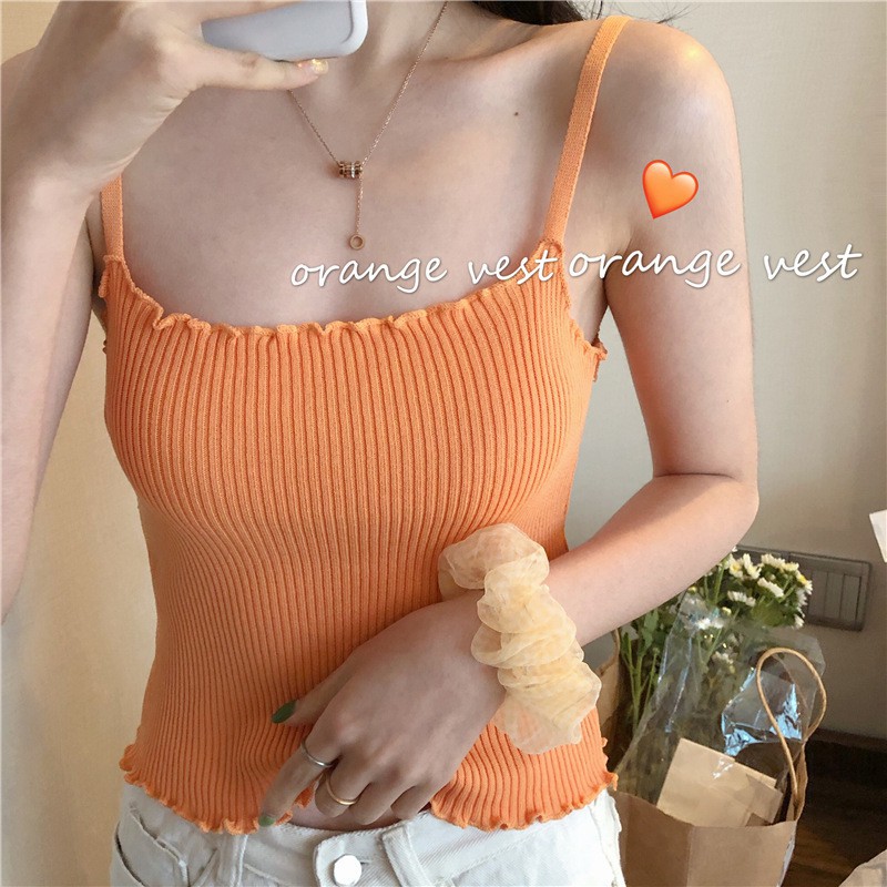 Tanktop Mini Lucu Cute Rajut Anak Remaja Perempuan Pakaian Rumah Casual Work From Home Premium Korea Shopee Indonesia