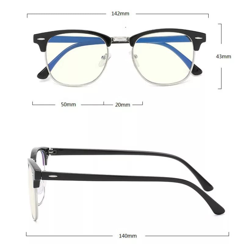 (27AN.ID) Kacamata KM32 Optik Flat Vintage Anti Radiasi UV400 untuk Pria / Wanita B13-4