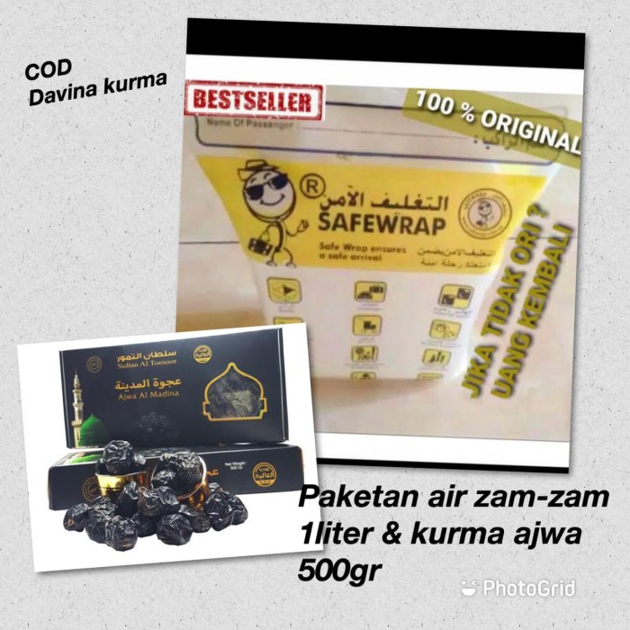 

COD air zam zam 1 liter &kurma ajwa500gr