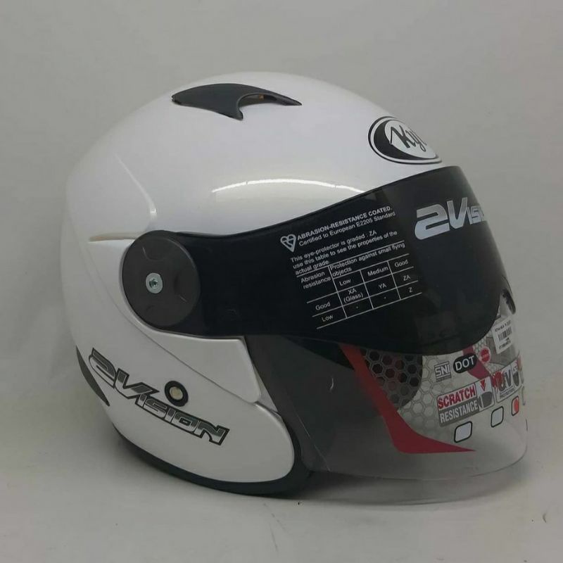 Helm KYT 2 vision ORIGINAL MURAH DOT dan SNI Helm indonesia-Putih