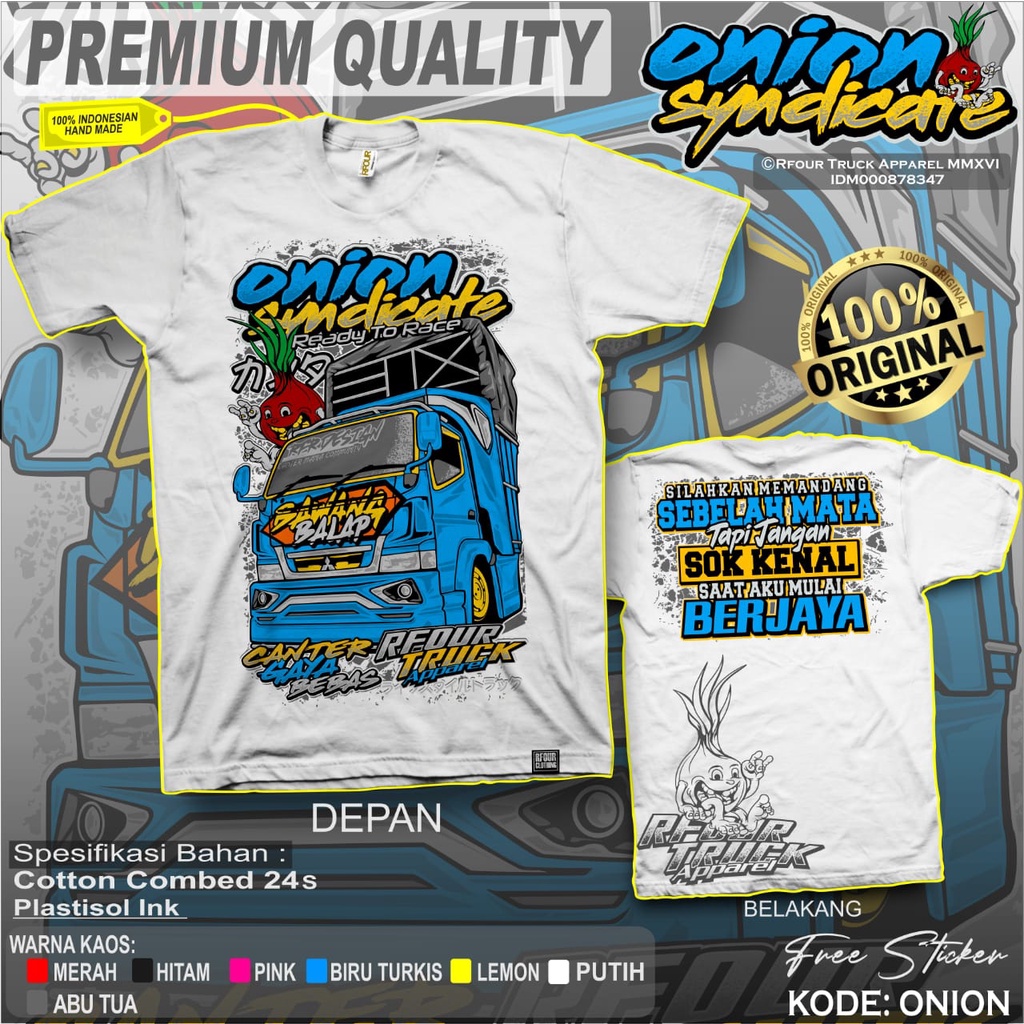 PROMO/OBRAL KILAT/BAJU TRUK OLENG KAOS TRUK MUATAN BAWANG KAOS TRUCK BAWANG BALAP KAOS TRUK PREMIUM DISTRO ORIGINAL RFOUR SABLON PLASTISOL COTTON COMBED 24s KAOS TRUCK MANIA TRUCK BAWANG RACING VIRAL KAOS TRUCK MUAT BAWANG SYINDICATE