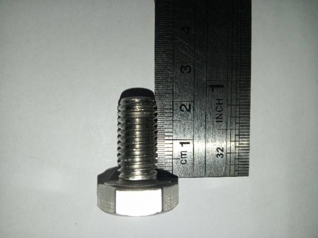 Baut hex M10 x 20(2cm) stainless 304
