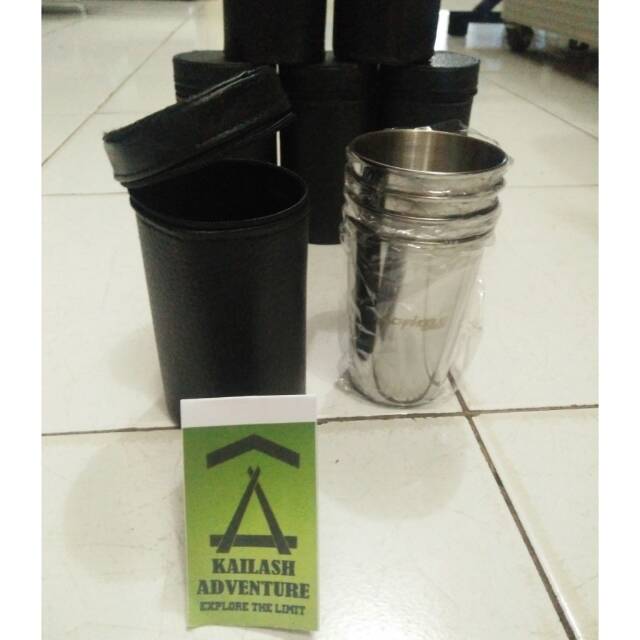 Gelas Stainless Steel Set Chanodug 4 pcs termasuk sarung - Detail pada gambar dan deskripsi