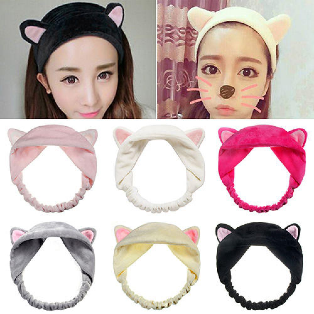 Hairband Bentuk Telinga Kucing Warna Putih Yang Trendy