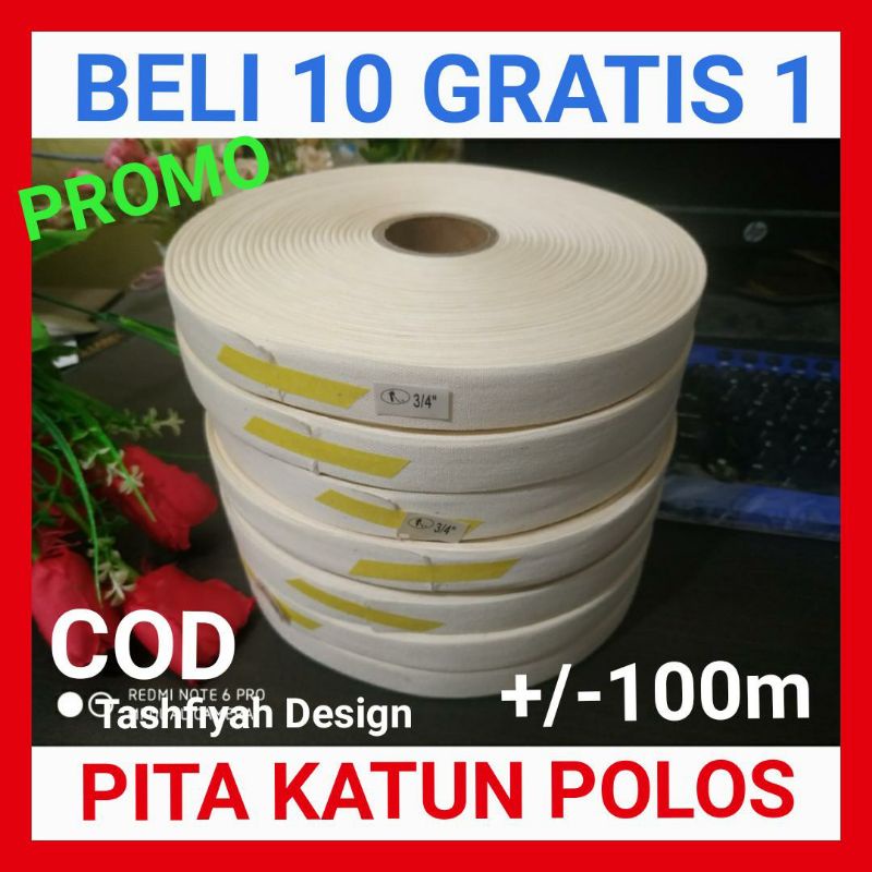 

Label katun polos 1,3cm bahan Label Hitam halus Lembut 100m 2cm 1cm