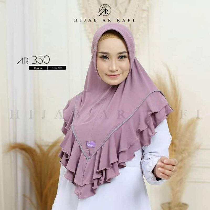 HIJAB JILBAB KERUDUNG AR RAFI BERGO RAMPLE LIST WARNA || AR RAFI 350 STD-MAUVE