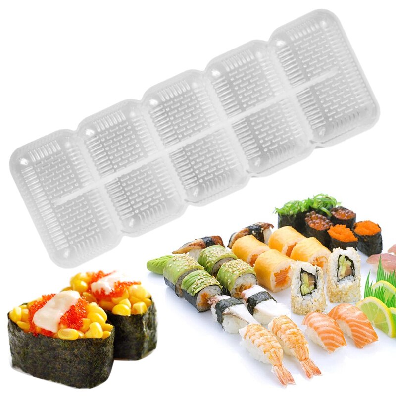 5 Roll Cetakan Sushi Bento Onigiri Bentuk Segitiga Persegi Non Stick Gaya Jepang