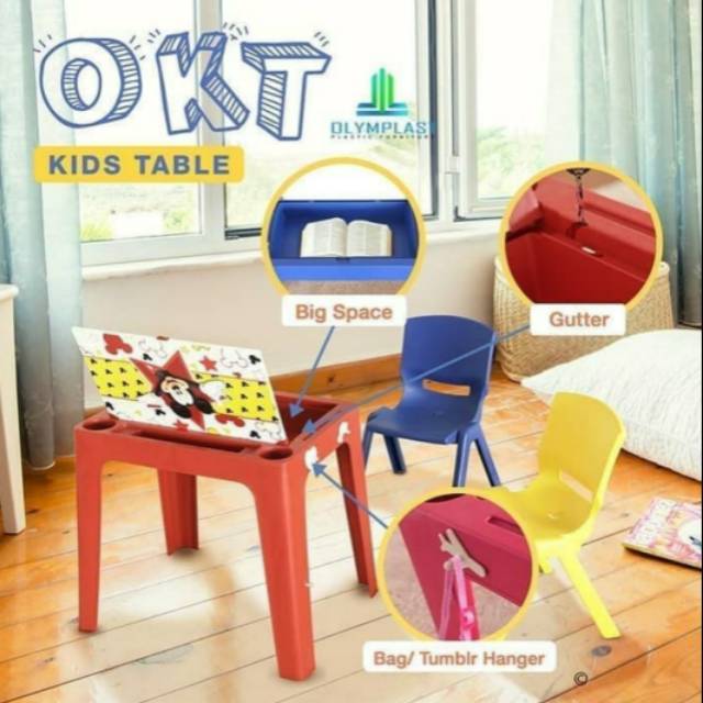 MEJA BELAJAR ANAK /MEJA ANAK / MEJA LACI / MEJA PLASTIK OKT KIDS TABLE