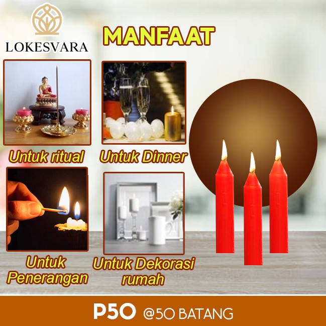 Lilin Sembahyang Parafin Sukhavati P50 Merah