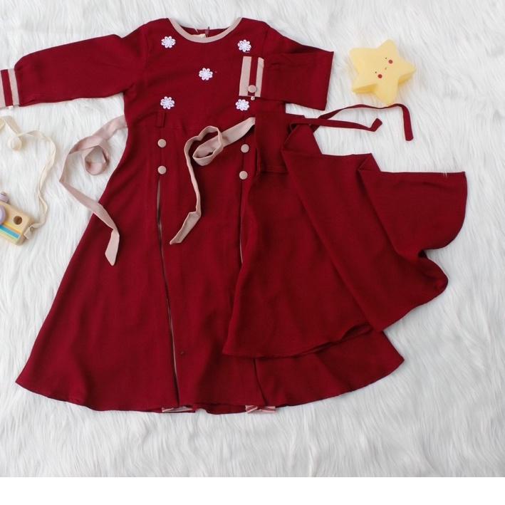 【GROSIR】 (7 - 9 Tahun) Zia Series Setelan Gamis Anak Muslim Anak Dress Anak | Zia Set Bergo murah