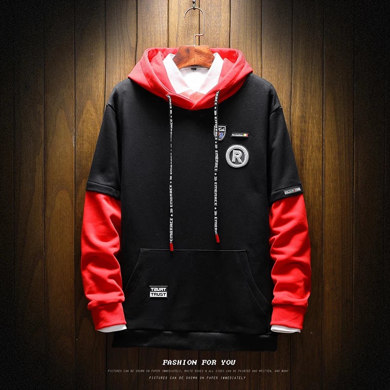 Sweater Hoodie Pria R REGLAN FLEECE Sweater Hodie Pria Tangan Panjang Korean Style