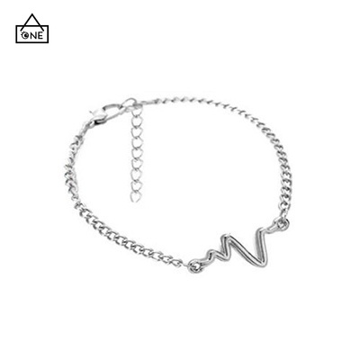 COD Gelang Rantai Adjustable Simple Model Elektrokardiogram Untuk Pria/Wanita/Pasangan A one