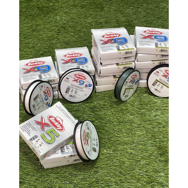 BENANG PE AWET DAN KUAT BERKLEY X9 MADE IN USA 200-300M WARNA GREEN & CRYSTAL