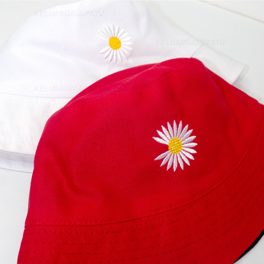 TOPI BUCKET BUNGA DAISY TOPI BUCKET WANITA LUCU MOTIF BORDEL BUNGA BUCKET KOREA KEREN