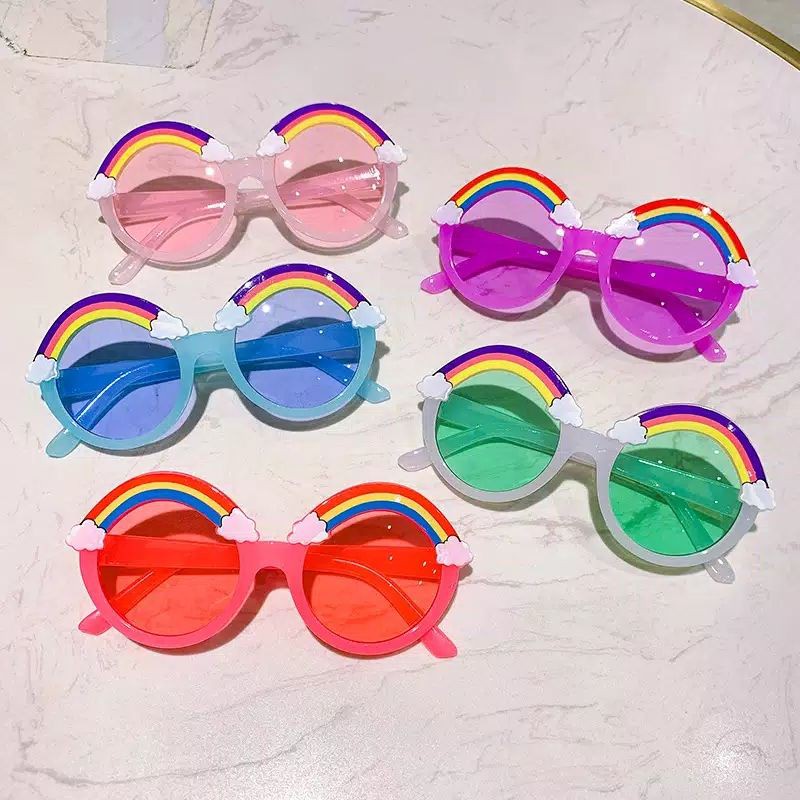 (COD) Kacamata Hitam Kacamata Rainbow Warna Fashion Kacamata Anak MALL SHOPPING