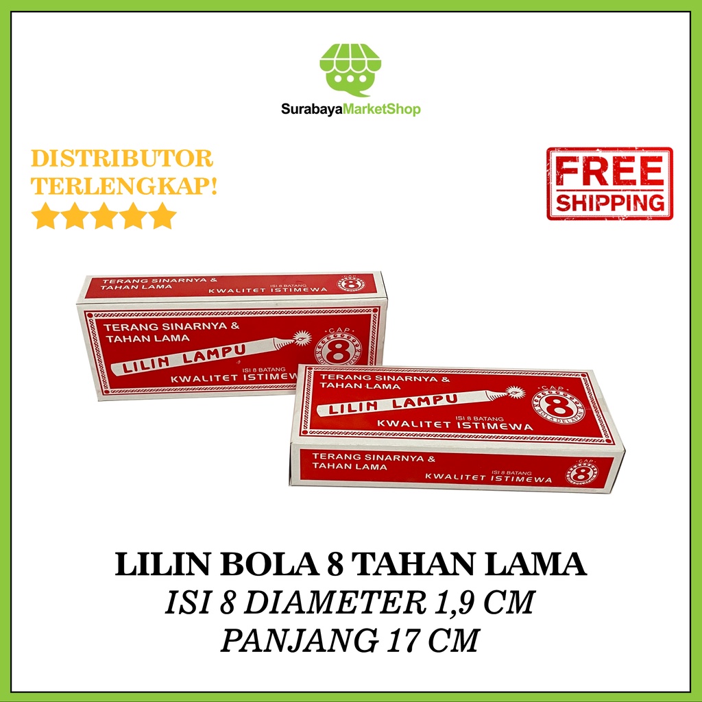 Lilin Cap Bola 8 - Lilin Mati Lampu Natal Jumbo Besar dan Kecil Led