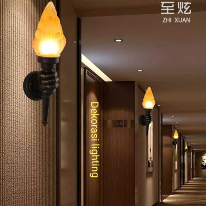 Diskon L1001 Lampu Dinding Taman Pila Api Obor Waterproof Vintage Hias Terbaru