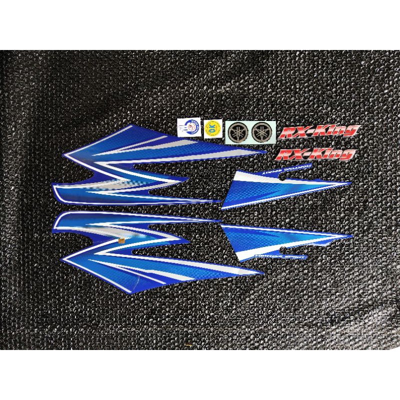 STRIPUNG STICKER LIS RX KING 2003 BIRU LENGKAP EMBLEM