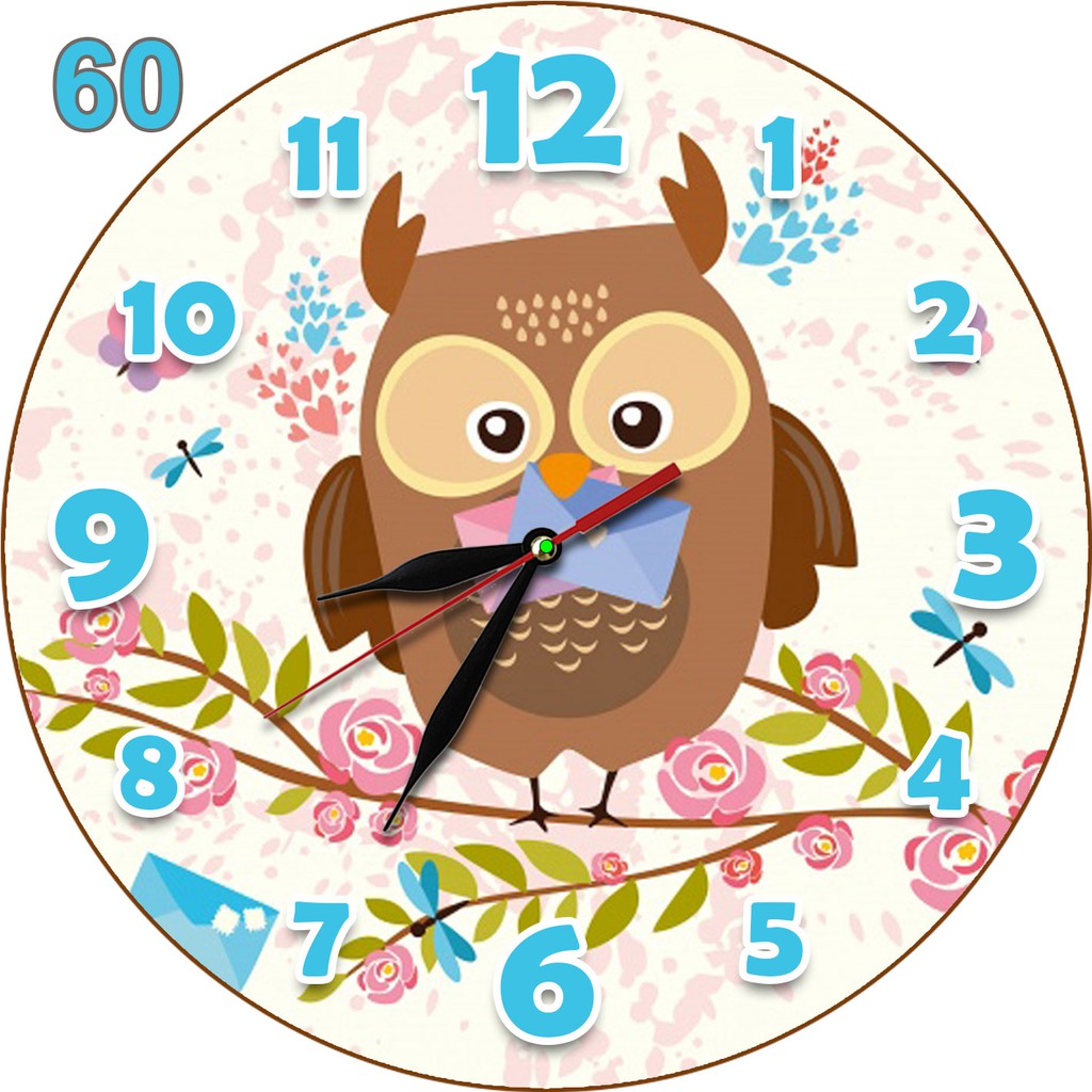 60 Jam Dinding Unik Dekorasi Interior Motif Kartun Burung Hantu Shopee Indonesia