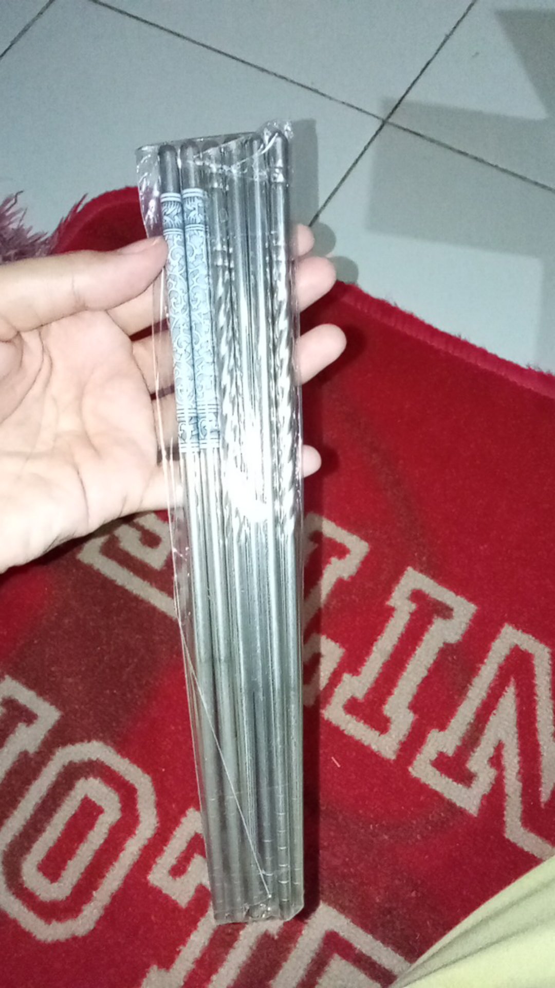 Laciola 3 Pasang Sumpit Stainless Steel Berkelas Chopstick Import High Quality