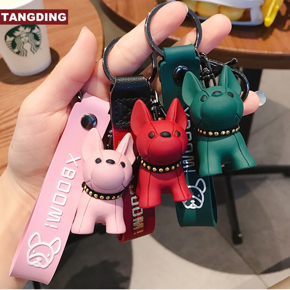 【COD Tangding】Gantungan Kunci Boneka Kartun Anjing Pitbull Shiba Inu 6 Warna Untuk Tas Wanita