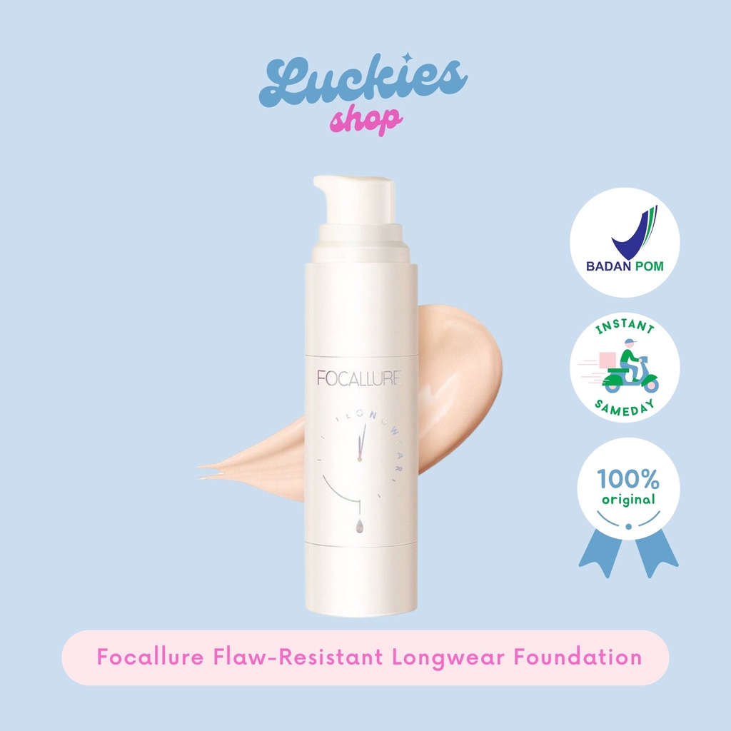 BPOM Focallure Flaw-Resistant Longwear Foundation Full-Coverage Waterproof Cream Base Makeup FA256