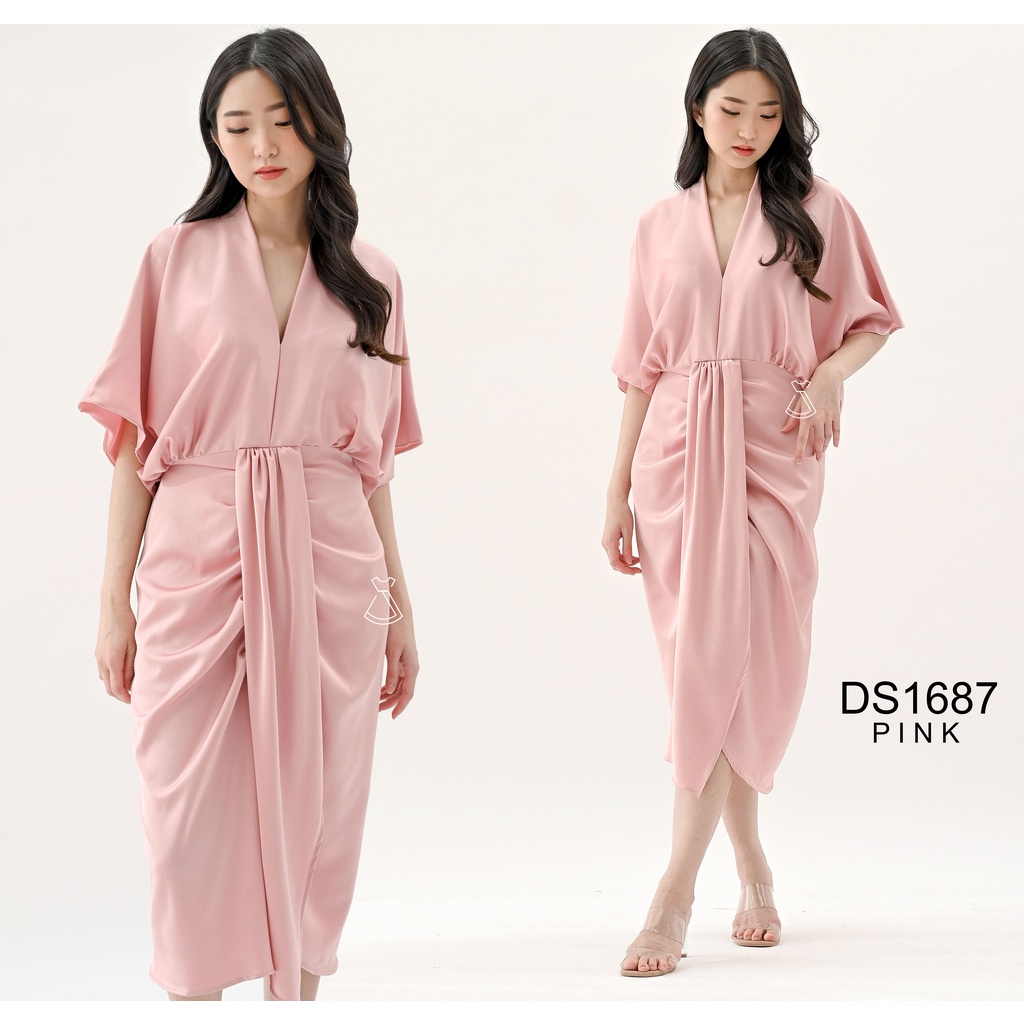 SEOLA - DS1687 -  Dress Midi Silk Party