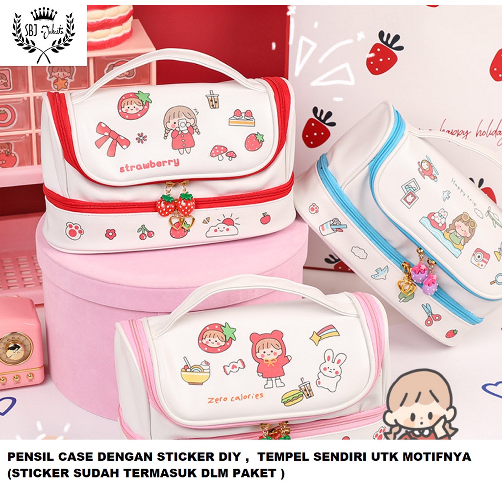 Tempat Pensil Kotak Pensil STICKER DIY Korea Design Pencil Case