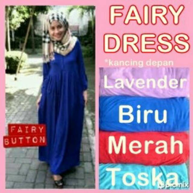 Fairy button maxi dress gamis