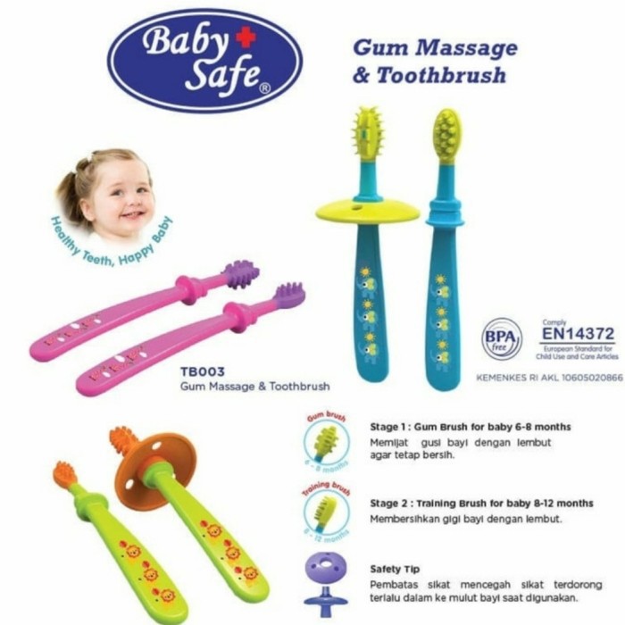 BABYSAFE Gum Massage Toothbrush Sikat Gigi Bayi Baby Safe Tooth Brush