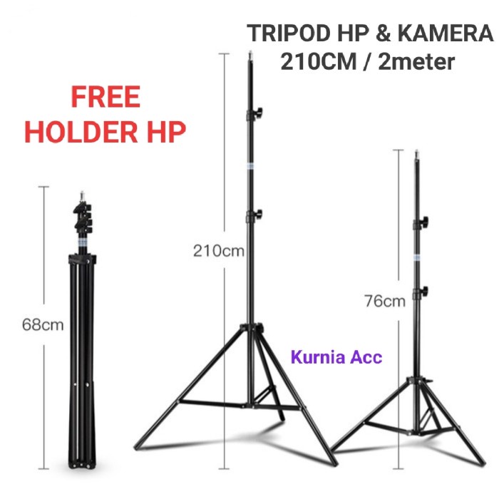 Tripod Hp Dan Kamera 2 Meter / Tripod 2 Meter / Tripod Kamera + Holder