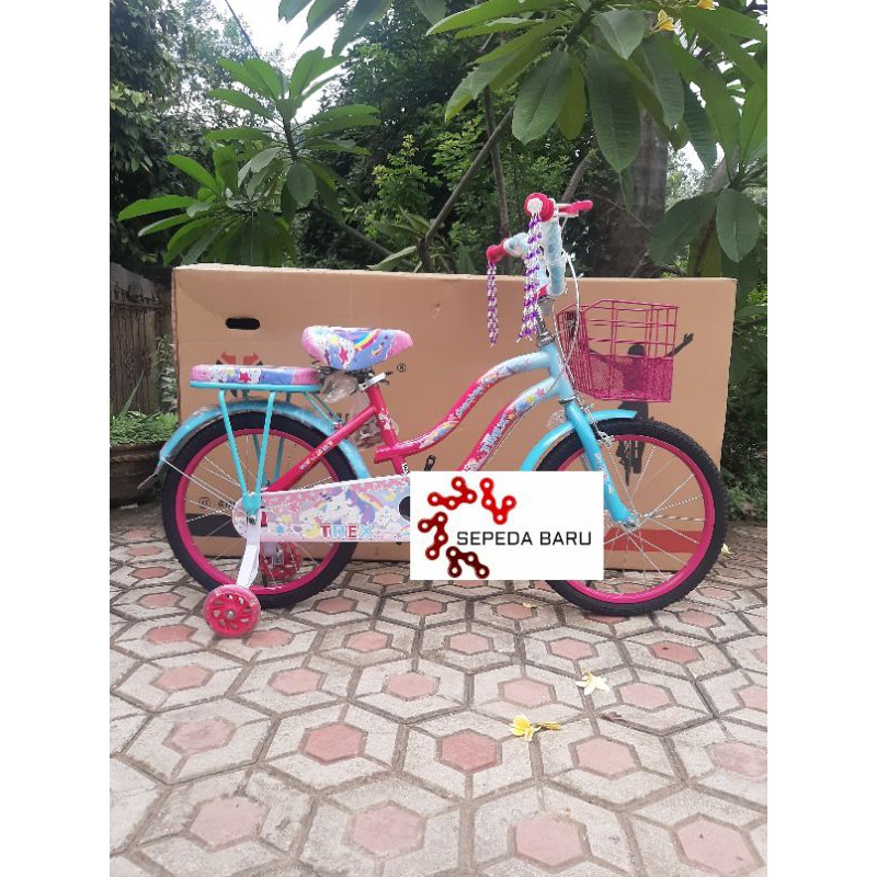 Sepeda anak perempuan mini 18 inch Trex Unicorn