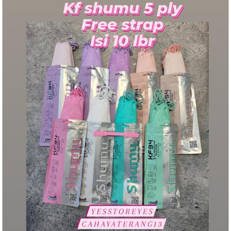 READY KF SHUMU 5 PLY YA INI BUKAN 4 PLY KF94 WARNA WARNI ISI 10 LBR FREE STRAP ATAU PENGAIT MASKER UTK HIJAB