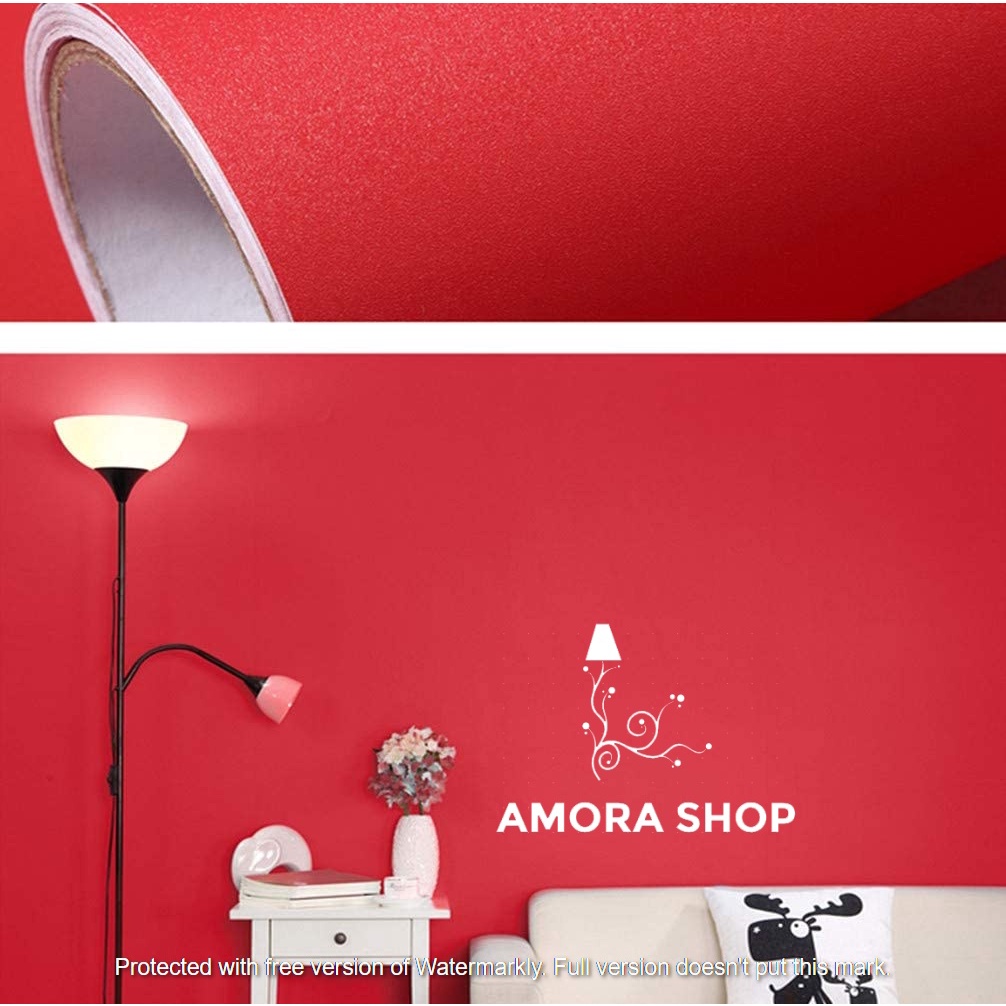 Wallpaper Dinding Polos Merah 8m s/d 9m x 45cm