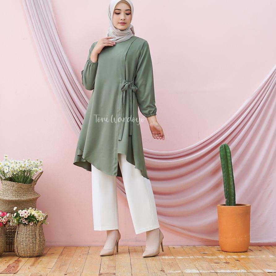 ➸ [] Baju Tunik Rempel/Tunik Wanita/Tunik Murah/Tunik Kekinian/Tunik rok/Atasan rok plisket/Tunik Te