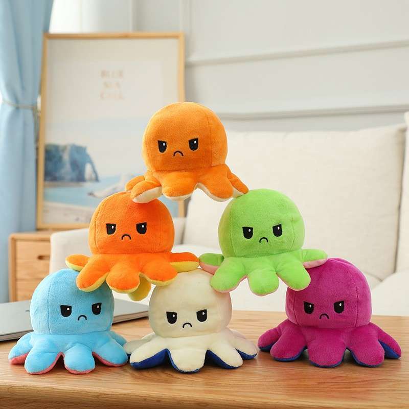 Boneka Gurita Octopus Bolak-Balik Dua Sisi Reversible / Boneka Lucu / ubur-ubur mini 18