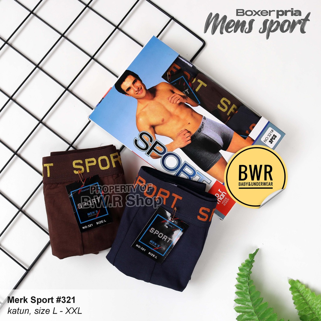 [ 3pc ] Boxer SPORT Pria Dewasa | Celana Dalam Boxer Pria Sport Sempak Laki Laki || Bwr