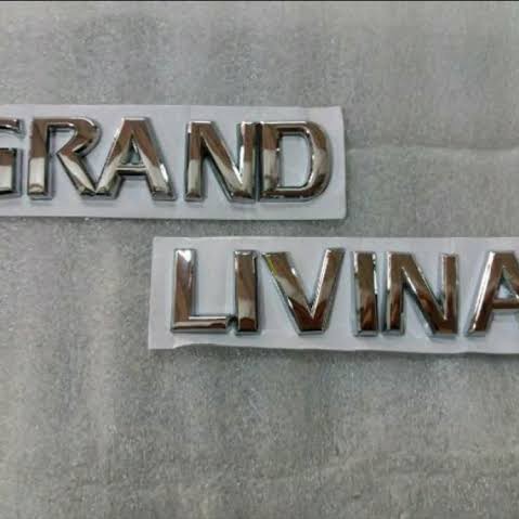 Emblem Huruf Mobil GRAND LIVINA Emblem Warna Chrome