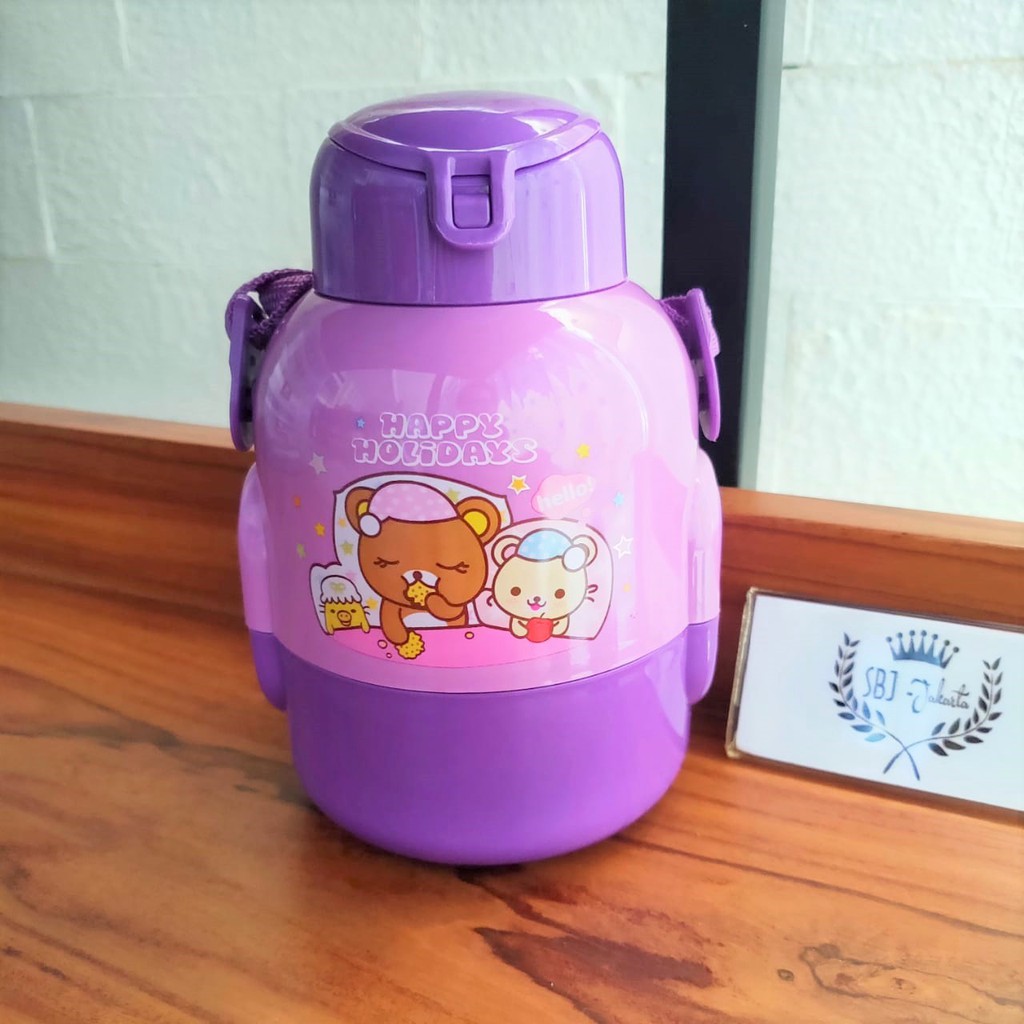 BOTOL MINUM ANAK 650 ml RILLAKUMA BULAT BPA FREE DENGAN TALI