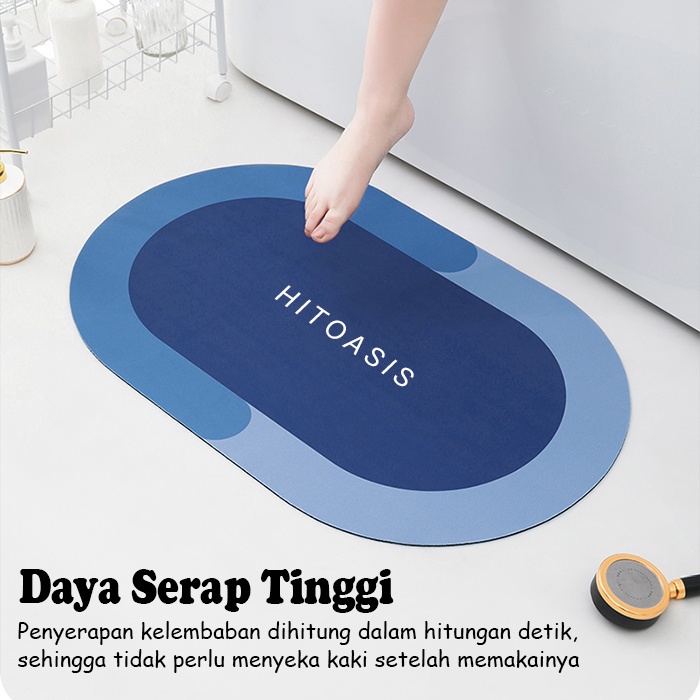 TERBARU Keset Diatomite Oval / Keset Kaki Anti Bau Nyerap Air Anti Bakteri / Keset Oval Kamar Mandi Keset Model Terbaru Terpopuler DD-2A