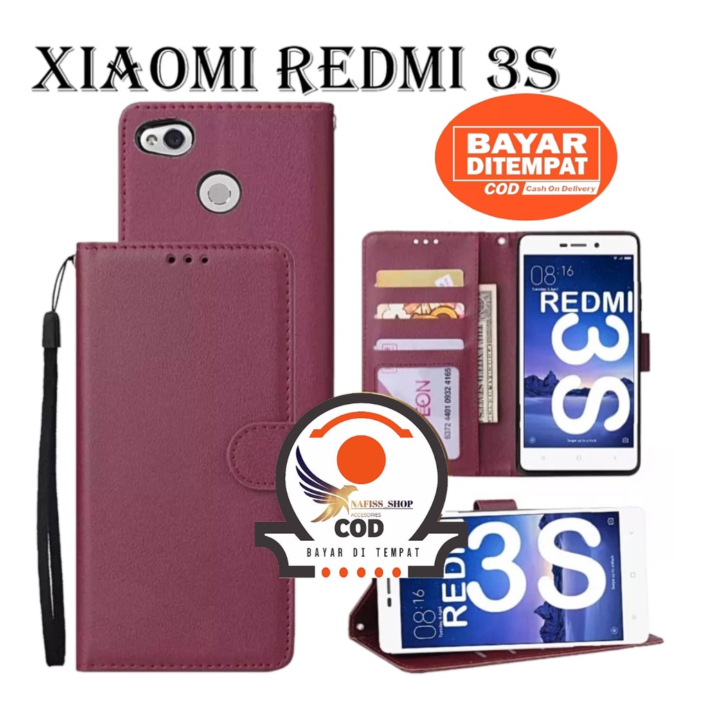 Case Flip Xiaomi Redmi 3 / Redmi 3s / Redmi 3 Pro Dompet Hp untuk Xiaomi Redmi 3/3s/3 Pro Leather Fl