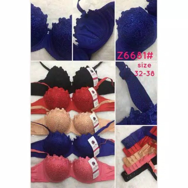 BH Push up BH pembesar payudara bra push up bra busa tebal type Z6681 semi push up