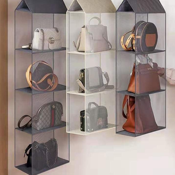 Tas Gantung Penyimpanan Organizer Tas Handbag Transparan di Pintu / Dinding / Lemari