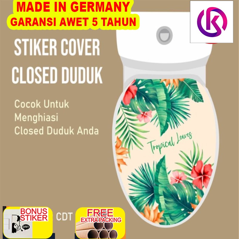 

Murah Stiker Tutup Closet Duduk Toilet Cover Desain Modern Tropical - CDT-02