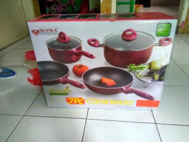 Panci Set Supra Panci Set 7 Pcs Harga Grosir Distributor Panci Set Teflon Supra Panci Set Supra 7pcs