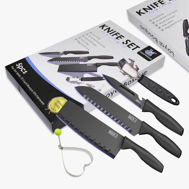 Knife Set / Pisau Buck-I Hitam Loyal Bosque LB